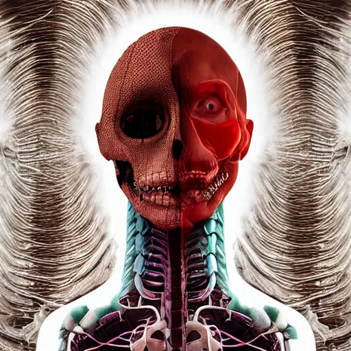 Image similar to an evolved human with new organs to thrive in the future ( body horror ), award winning digital art by philip hood