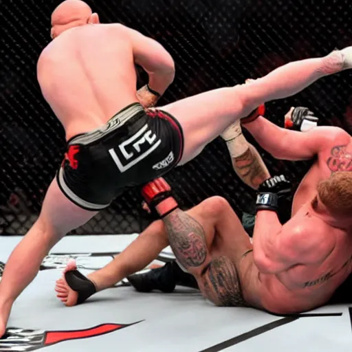 Image similar to conor mcgregor fighting brock lesnar in the ufc