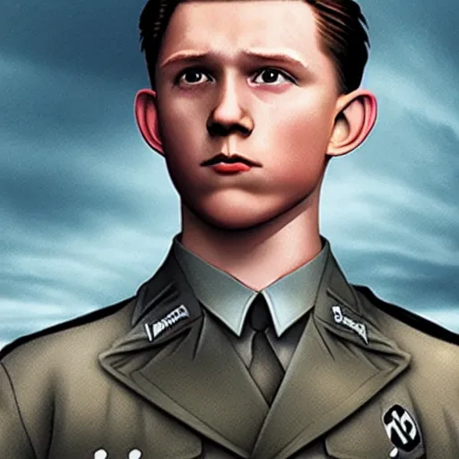 Image similar to tom holland as adolf hitler