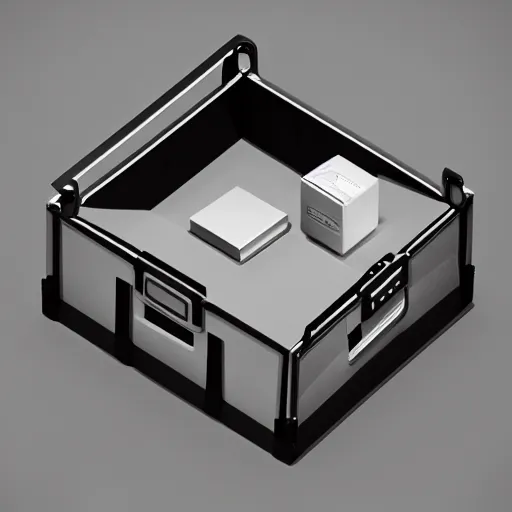 Image similar to 3d loot box, isometric, cinema 4d, octane