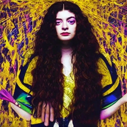 Prompt: lorde, piet mondian style