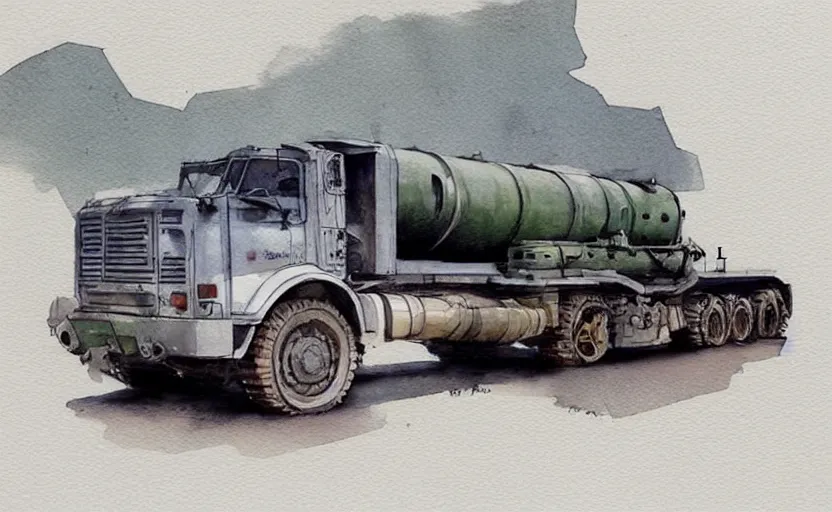 Prompt: concept art of a tank truck, pinterest, artstation trending, behance, watercolor, by coby whitmore, silver, laser light,