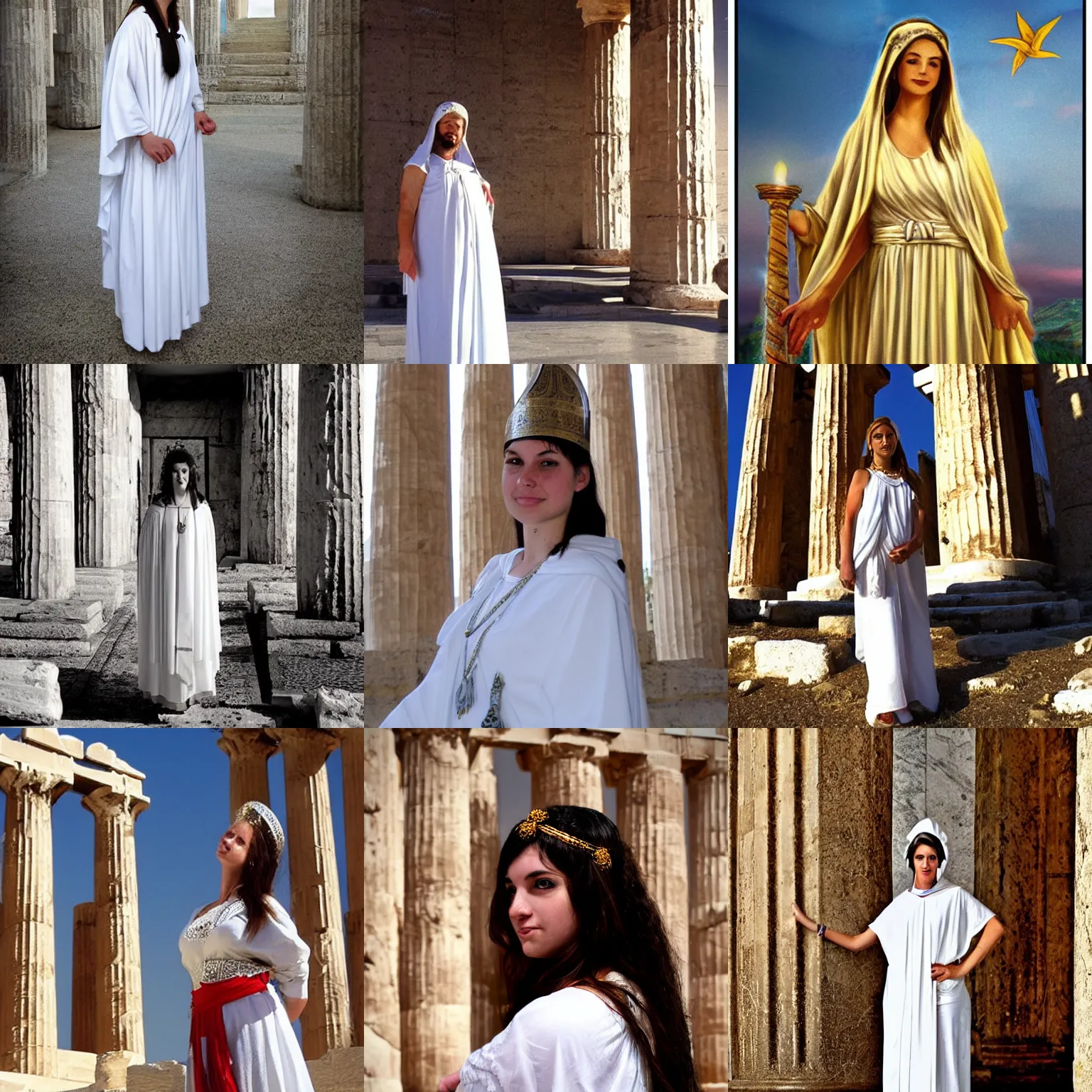 Prompt: beautiful greek temple priestess