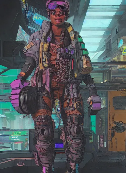 Image similar to apex legends cyberpunk weight lifter. concept art by james gurney and mœbius. cinematic, dramatic lighting ( cyberpunk 2 0 7 7 )