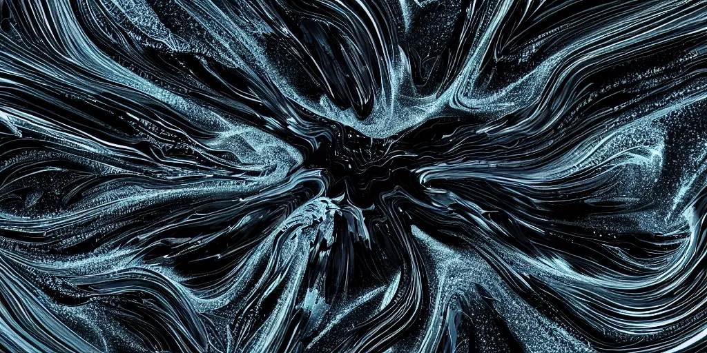 Image similar to Freeform ferrofluids, beautiful dark chaos, swirling black frequency, wide angle, super highly detailed, professional digital painting, artstation, concept art, smooth, sharp focus, no blur, no dof, extreme illustration, Unreal Engine 5, Photorealism, HD quality, 8k resolution, cinema 4d, 3D, beautiful, cinematic, art by artgerm and greg rutkowski and alphonse mucha and loish and WLOP