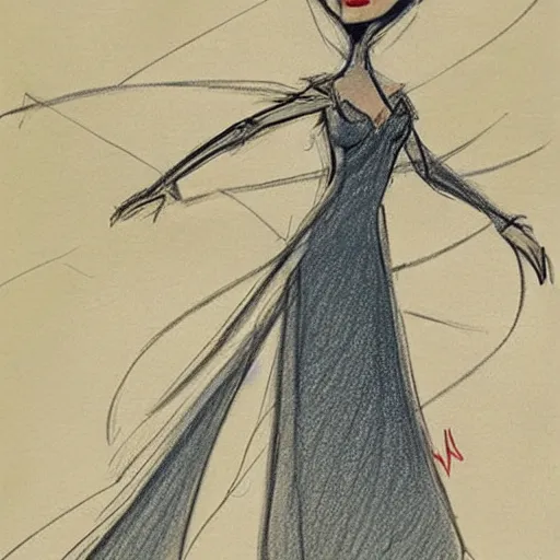 Image similar to milt kahl sketch of victoria justice as princess padme from star wars episode 3