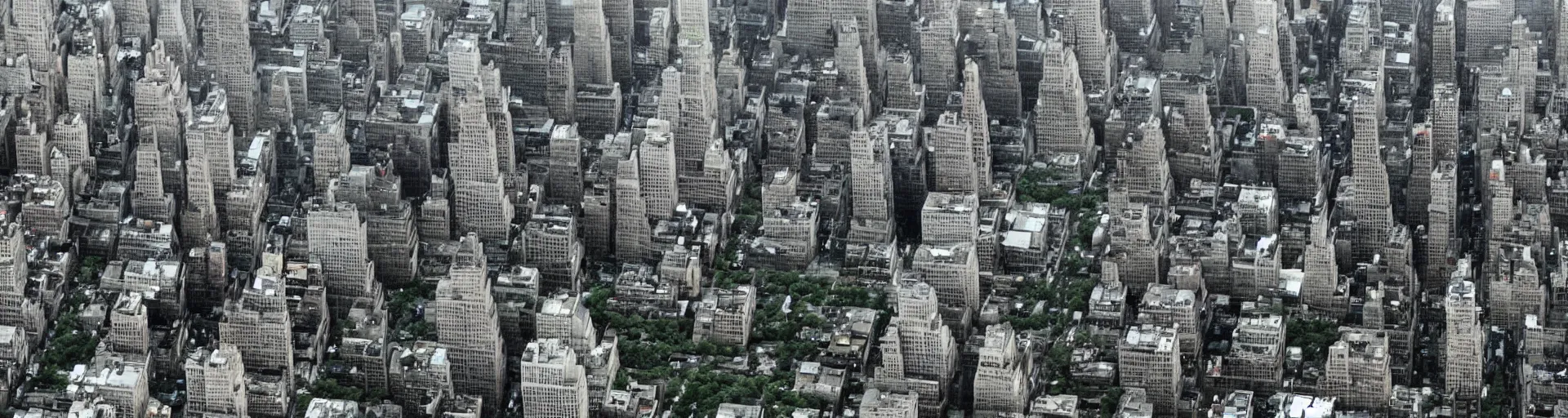 Prompt: apocalyptic city of new york occupied with aliens with trees, plants, grass, vegetation, empty buildings, cars,