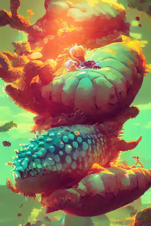 Image similar to creature animal sushi cristal very big eye roots cactus elemental flush of force nature micro world fluo fishscale, behance hd by jesper ejsing, by rhads, makoto shinkai and lois van baarle, ilya kuvshinov, rossdraws global illumination