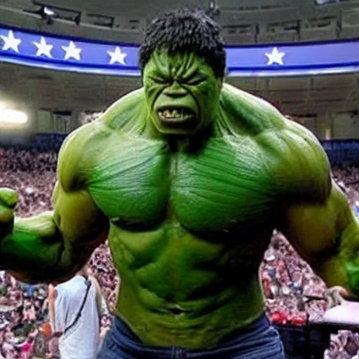 Image similar to Obama as the hulk