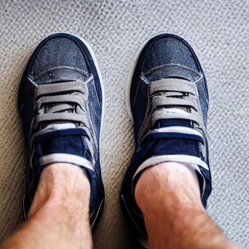 Prompt: a 21 year old skinny white guy with no beard and short black hair in a navy blue sweater , jeans and grey new balance shoes funko pop close up highly detailed photo