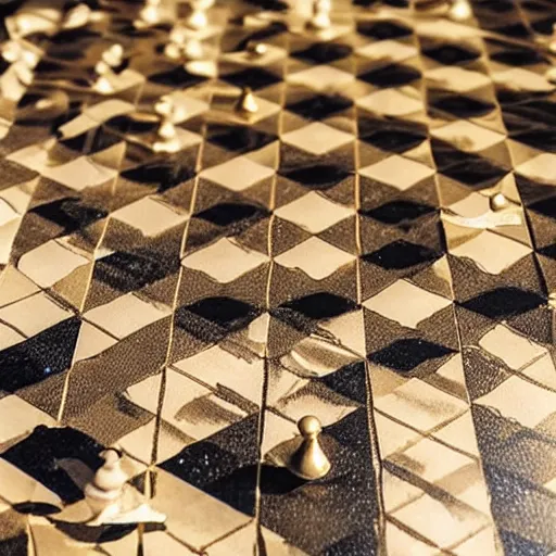 Image similar to a chessboard made from diamonds and gold