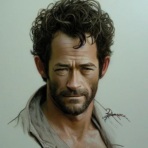 Image similar to amazing lifelike award winning pencil illustration of Luke Perry trending on art station artgerm Greg rutkowski alphonse mucha cinematic