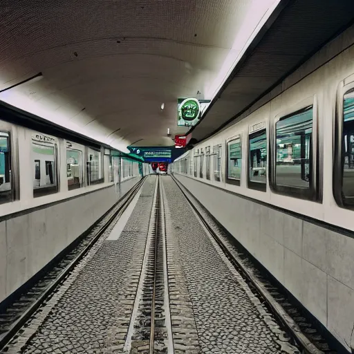 Prompt: picture of an empty subway station in Sao Paulo