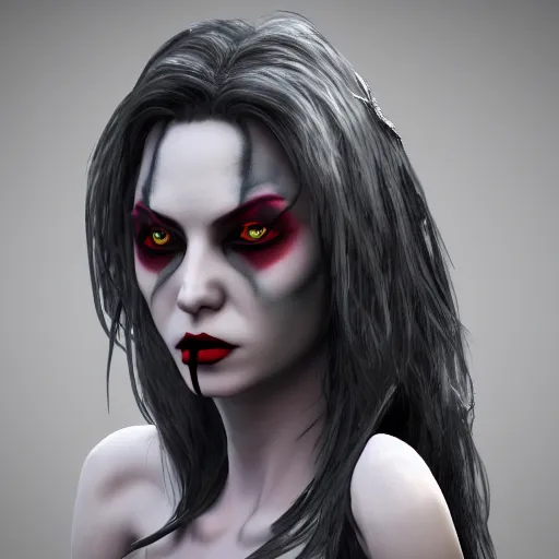 Prompt: character design, vampire lady, ominous, high definition photorealistic, unreal engine