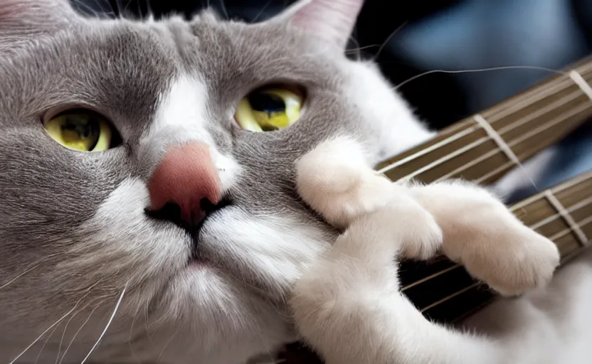 Image similar to british shorthair cat playing the guitar