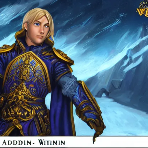 Prompt: anduin wrynn in a bottle