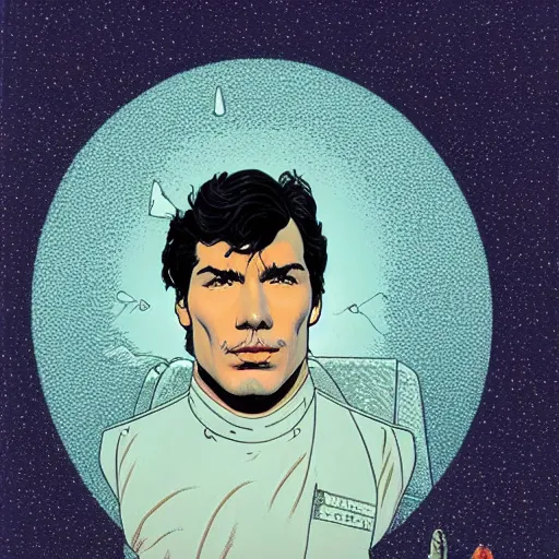 Image similar to josh hartnett retro minimalist portrait moebius starwatcher comic by jean giraud, 8 k