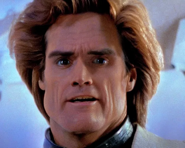 Image similar to Film still close-up shot of Jim Carey from the movie spy kids. Photographic, photography