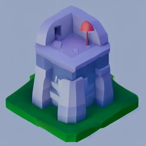 Prompt: a cute little matte low poly isometric mushroom, lat lighting, soft shadows, trending on artstation, 3d render, monument valley, fez video game,