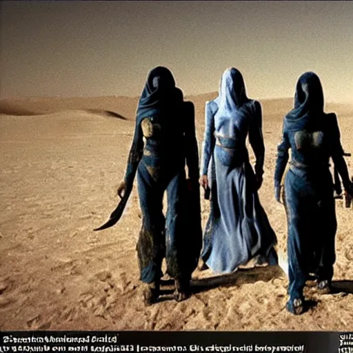 Prompt: sci - fi fantasy setting : the planet sheltered people who lived at the desert edge without caid or bashar to command them : will - o'- the - sand people called fremen, marked down on no census of the imperial regate.