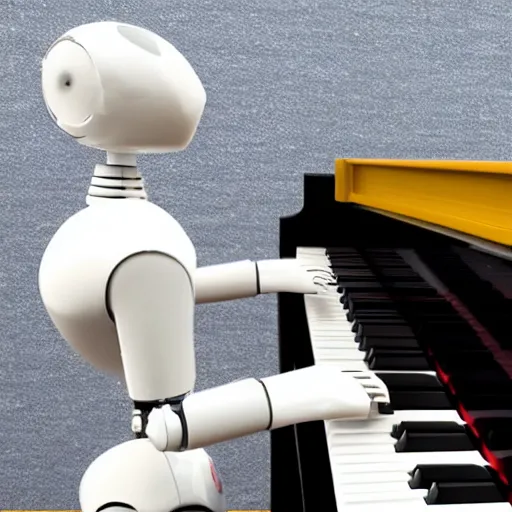 Prompt: A robot playing the piano, ultrarealistic