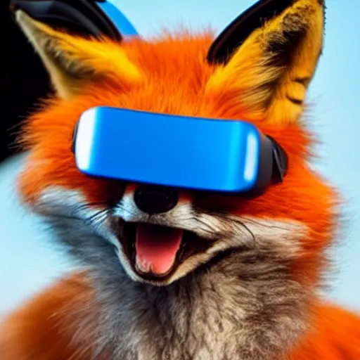 Image similar to a fox wearing a VR headset