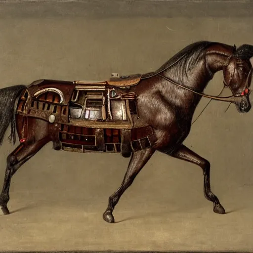 Image similar to a mechanical horse, art