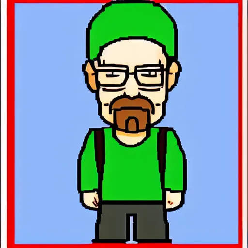 Image similar to walter white as a nintendo nes character