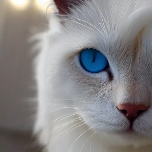 Image similar to beautiful white himalayan cat with ice blue eyes