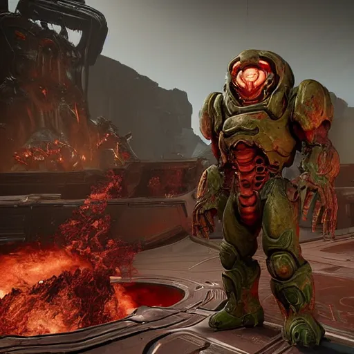 Image similar to character from doom eternal