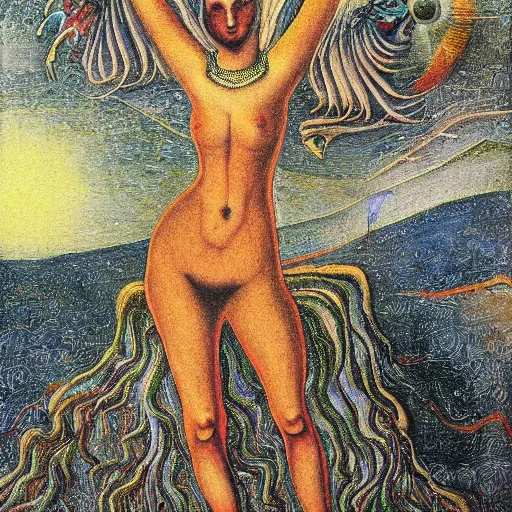 Image similar to An Ernst Fuchs painting of the climate apocalypse