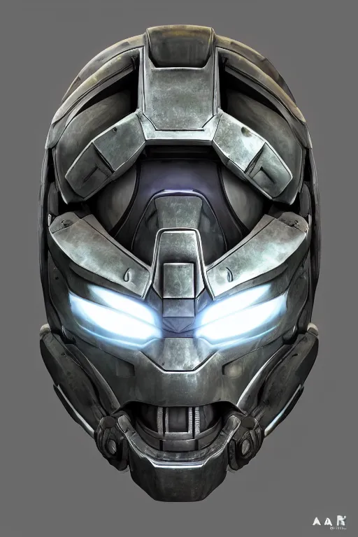 Image similar to robot ninja mask helmet halo master chief radiating a glowing aura global illumination ray tracing hdr fanart arstation by ian pesty and katarzyna da „ bek - chmiel