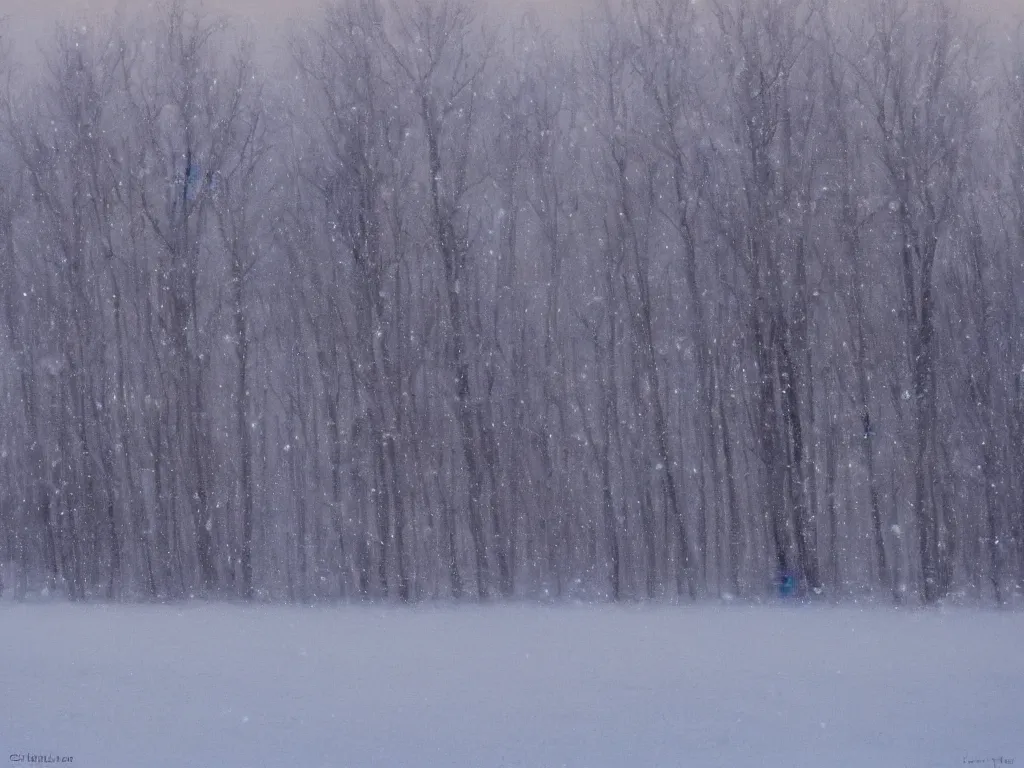 Image similar to laurentian winter impressionist landscape