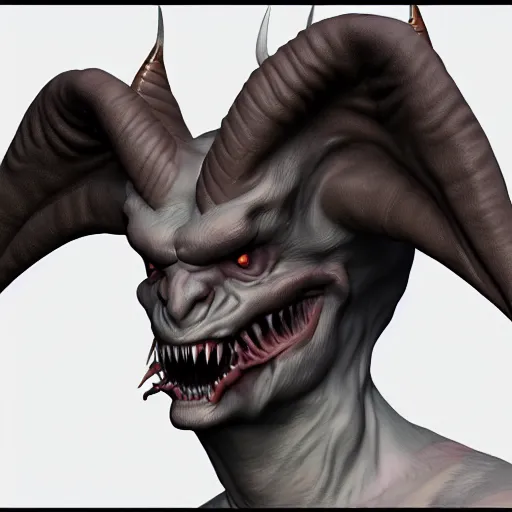 Prompt: detailed zbrush sculpt of a demon with horns and sharp teeth