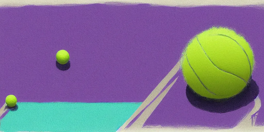 Image similar to tennis ball court, purple, digital art, fantasy, magic, chalk, chalked, trending on artstation, ultra detailed, detailed, fine details, professional illustration by basil gogos