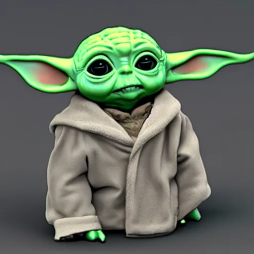 Image similar to baby yoda as president, unreal, 3 d occlusion, sss