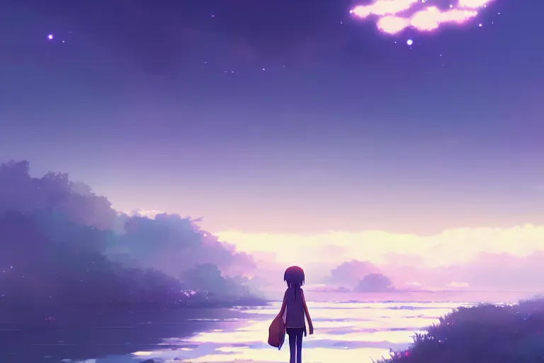 Prompt: journey of an abandoned woman, an anime drawing by makoto shinkai, cgsociety, postminimalism, anime aesthetic, anime, official art