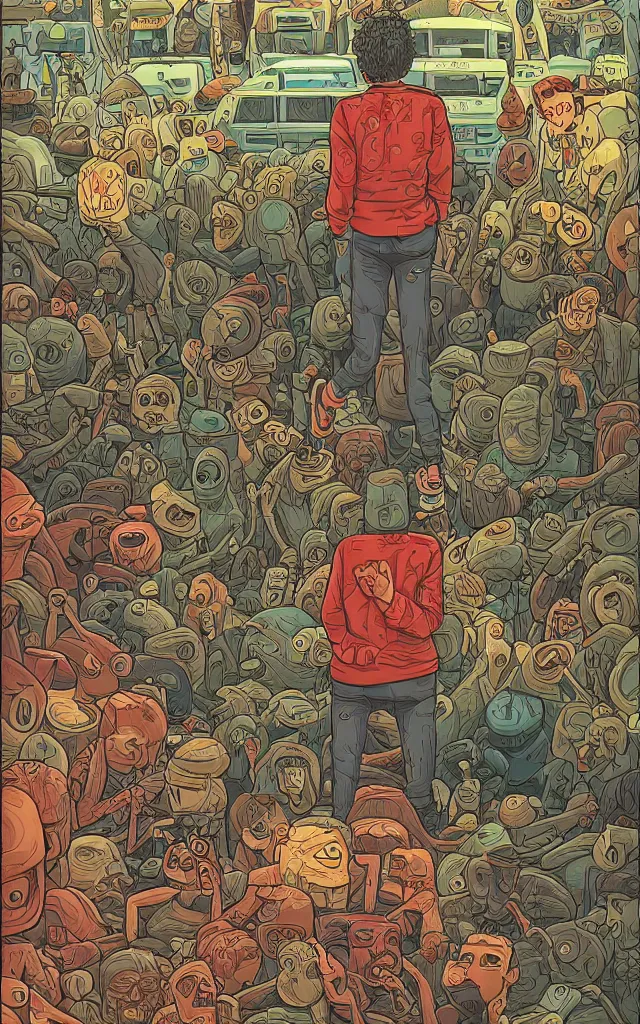 Image similar to pain(t) by tomer hasuka by dan mumford by wes anderson