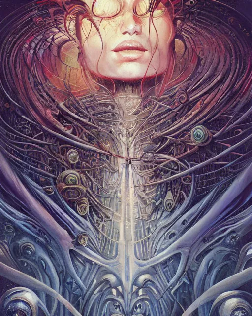 Image similar to the city is not a tree, by antonio j. manzanedo, giger, alex grey, android jones, wayne barlowe, philippe druillet, raymond swanland, cyril rolando, josephine wall, harumi hironaka, trending on artstation