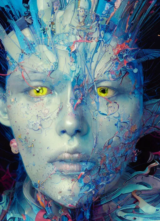 Image similar to monumental portrait soft light painted by yoshitaka amano, and erik jones, inspired by james jean, smooth texture, intricate oil painting, high detail illustration, sharp high detail, manga and anime 1 9 9 9