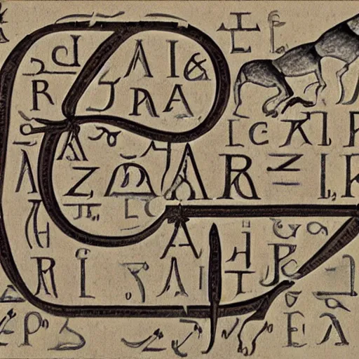 Image similar to a alphabet for a ancient language,