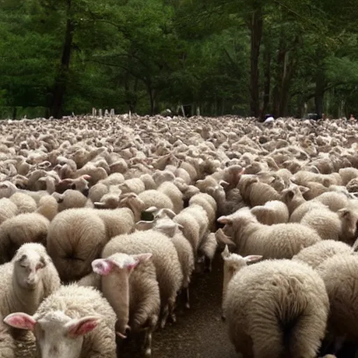 Image similar to human sheep