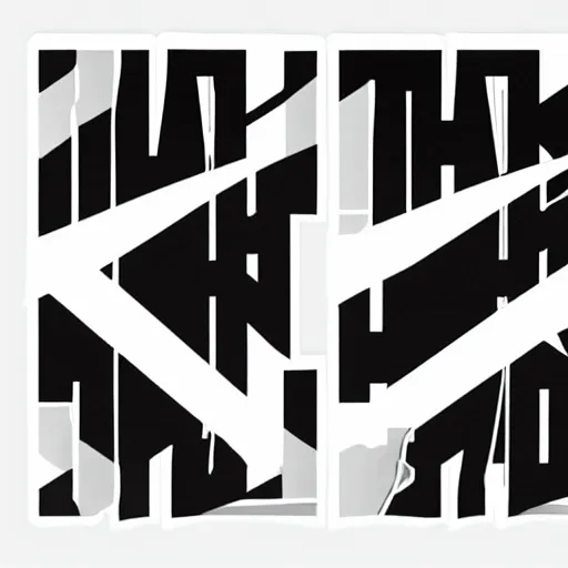 Image similar to black on white nike graphic design stickers in style of david rudnick, eric hu, y 2 k, brutalism