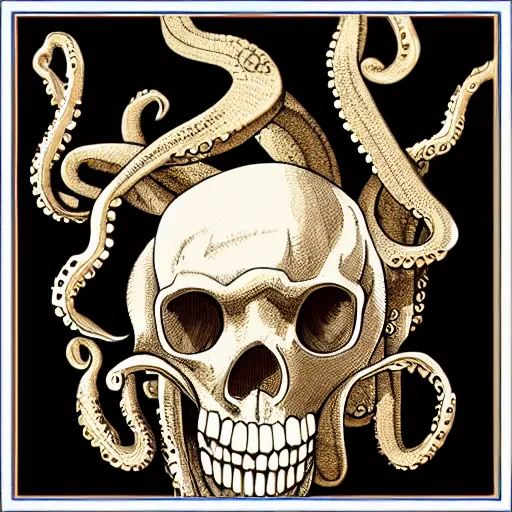 Image similar to octopus with a skull head