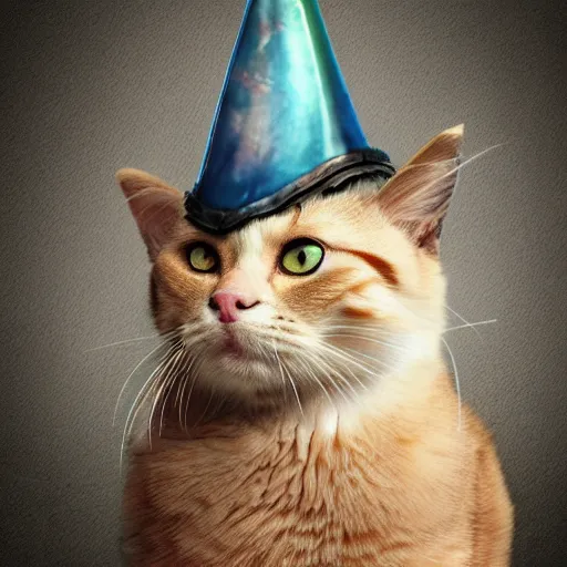 Image similar to cat with fantasy wizard hat