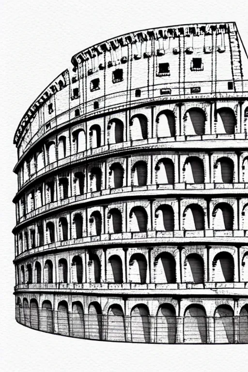 Image similar to minimalist watercolor art of the colosseum in rome, illustration, vector art