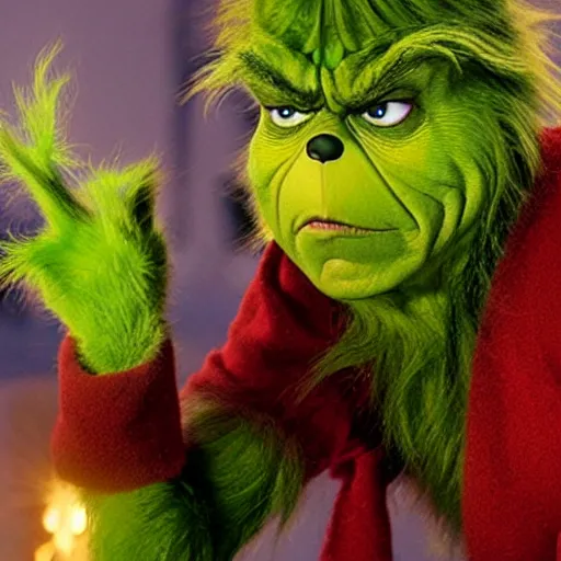 Prompt: The Grinch has the Infinity Gauntlet