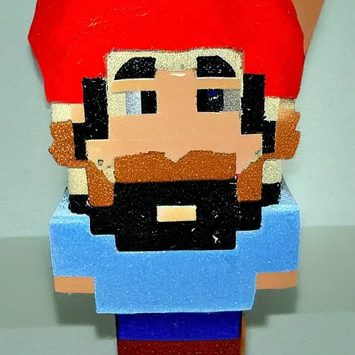 Image similar to a gnome from minecraft