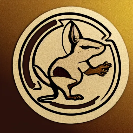 circular logo of a stylized muad'dib jerboa from dune | Stable ...