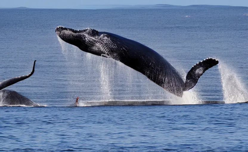 Image similar to whales jumping in sand dunes, photography